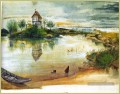 Maison près d’un étang Albrecht Dürer Paysage